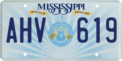 MS license plate AHV619
