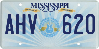 MS license plate AHV620