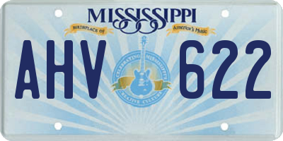 MS license plate AHV622