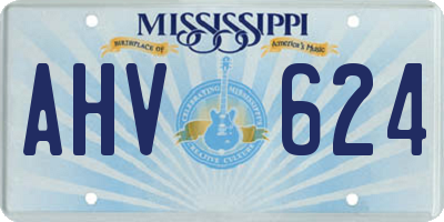 MS license plate AHV624
