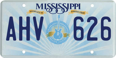 MS license plate AHV626
