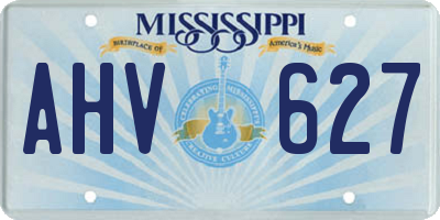 MS license plate AHV627