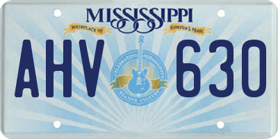 MS license plate AHV630