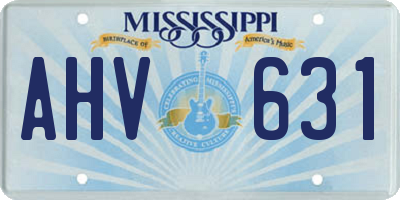 MS license plate AHV631