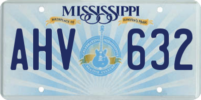 MS license plate AHV632