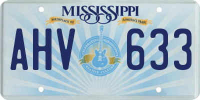 MS license plate AHV633