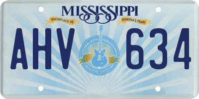 MS license plate AHV634