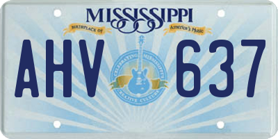 MS license plate AHV637