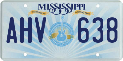 MS license plate AHV638