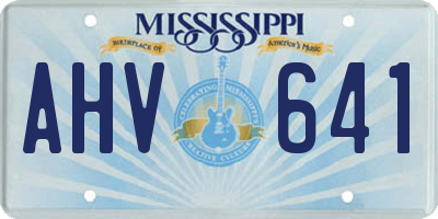 MS license plate AHV641