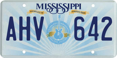 MS license plate AHV642