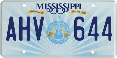 MS license plate AHV644