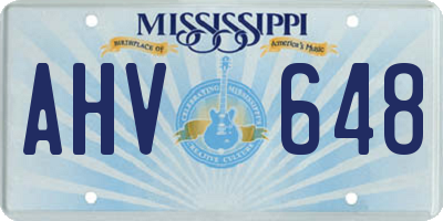 MS license plate AHV648