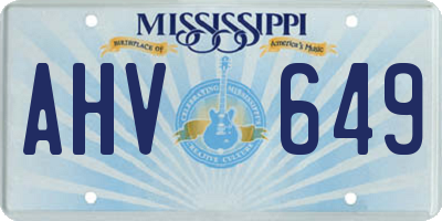 MS license plate AHV649