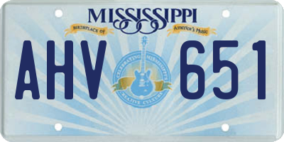 MS license plate AHV651