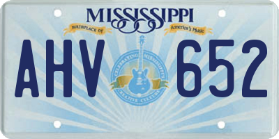 MS license plate AHV652