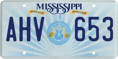 MS license plate AHV653