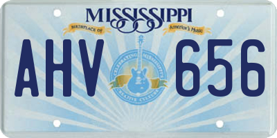 MS license plate AHV656