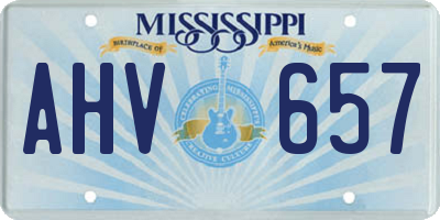 MS license plate AHV657
