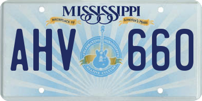MS license plate AHV660