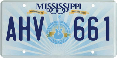 MS license plate AHV661