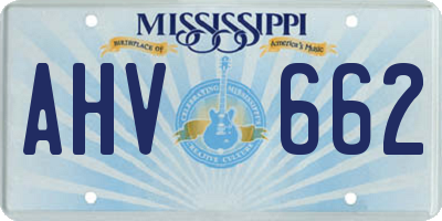 MS license plate AHV662