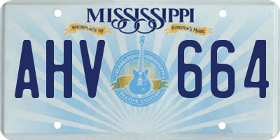 MS license plate AHV664