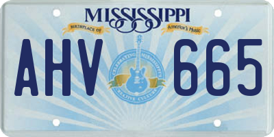 MS license plate AHV665