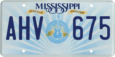 MS license plate AHV675