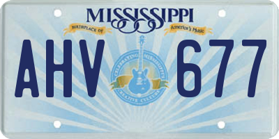 MS license plate AHV677