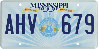 MS license plate AHV679