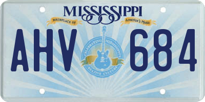 MS license plate AHV684