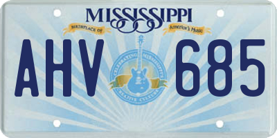 MS license plate AHV685