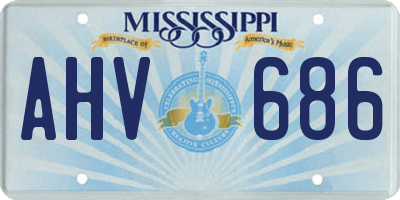 MS license plate AHV686