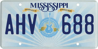 MS license plate AHV688