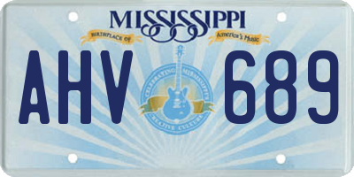 MS license plate AHV689