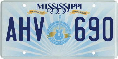 MS license plate AHV690