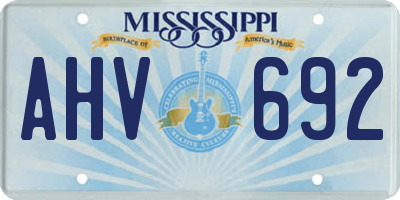 MS license plate AHV692