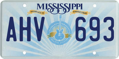 MS license plate AHV693