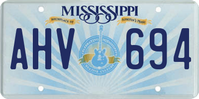 MS license plate AHV694