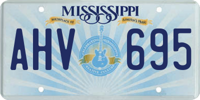 MS license plate AHV695