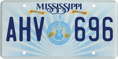 MS license plate AHV696