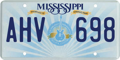 MS license plate AHV698