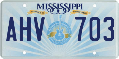 MS license plate AHV703