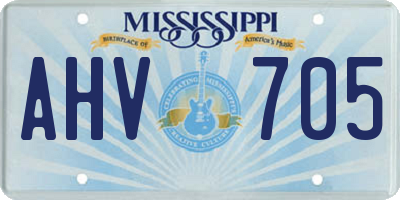 MS license plate AHV705