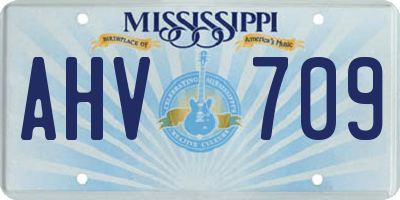 MS license plate AHV709