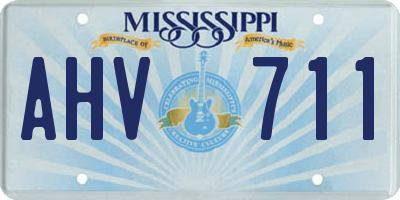 MS license plate AHV711