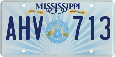 MS license plate AHV713