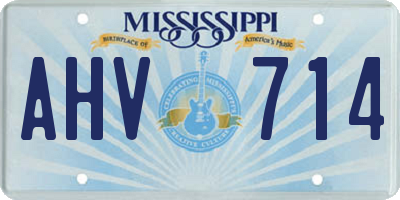 MS license plate AHV714