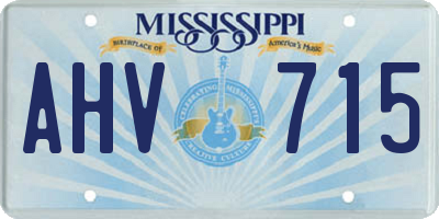 MS license plate AHV715